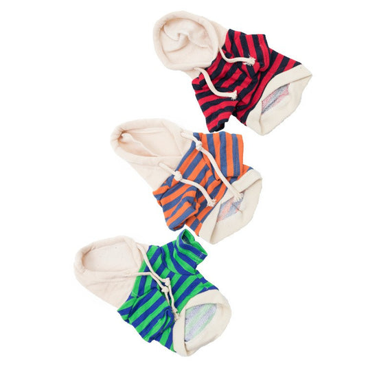 KFX-4260157 Casual Striped Sweater for Pets in Red, Green, Orange - Warm Polyester Cotton Clothing