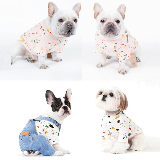 KFX-4261437 Casual Cotton T-shirt for Dogs in Spray Paint Graffiti Design – Available in Multiple Sizes