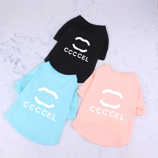 KFX-4268989 Cotton Stretch Letter T-Shirt for Pets in Various Colors and Sizes
