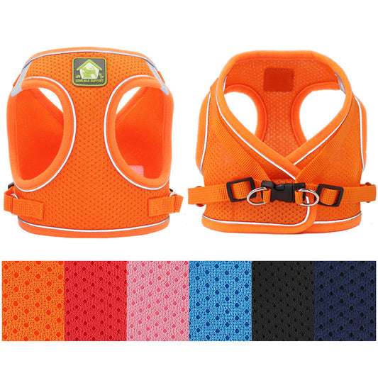 KFX-4275645 Reflective and Breathable Vest-Type Dog Traction Rope in Multiple Colors and Sizes