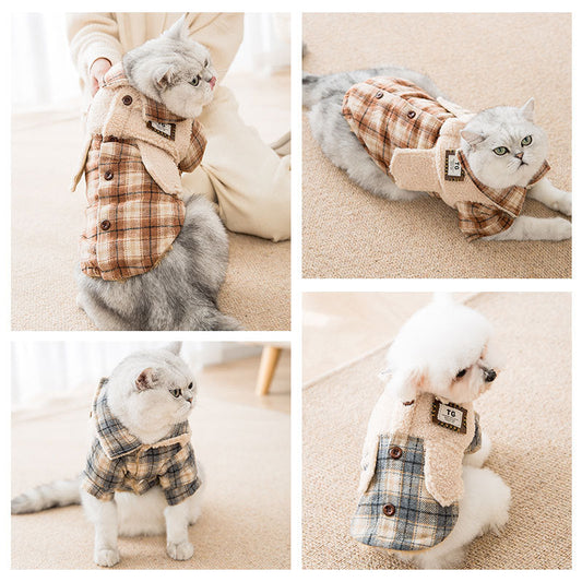 KFX-4280509 Cozy Lamb Wool Dog Clothes for Autumn and Winter - Casual Style Cotton Apparel