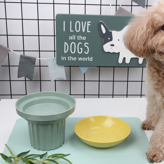 KFX-4285885 Bamboo Fiber Three-in-One Pet Bowl in Elegant Colors