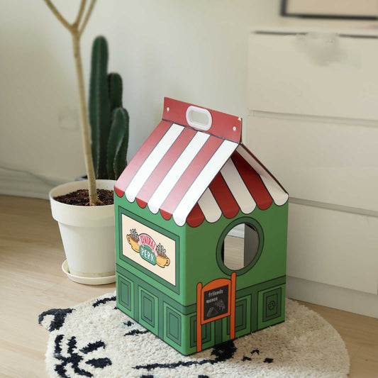 KFX-4291901 Central Perk Theme Cat Nest - Wear-Resistant Corrugated Paper Cat Scratch Board (56cm x 33cm x 33cm)