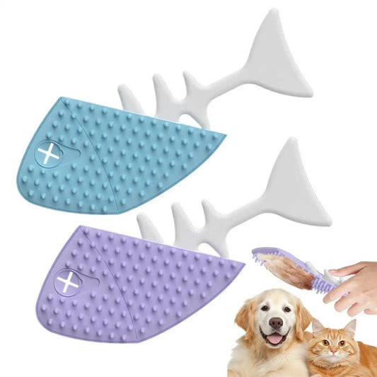 KFX-4299197 Fishbone-Shaped Cat and Dog Grooming Brush for Easy Detangling and Fur Care