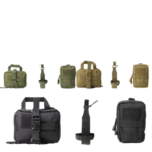 KFX-4301757 Tactical Dog Vest with Leash and Accessories - Outdoor Training Gear in Black, Khaki, Army Green