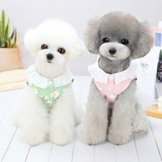 KFX-4317245 Cute Princess Dress for Small Dogs - Bichon, Cotton, Available in Green, Pink, Blue, Sizes S-XXL