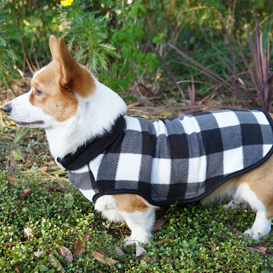 KFX-4326973 Thickened Polar Fleece Coat Vest for Pets in Red and Black Plaid & Black and White Plaid