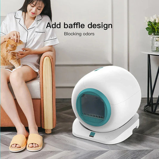 KFX-432979 Automatic Self-Cleaning Cat Litter Box with Large Capacity and Remote Control, Odor Control Features