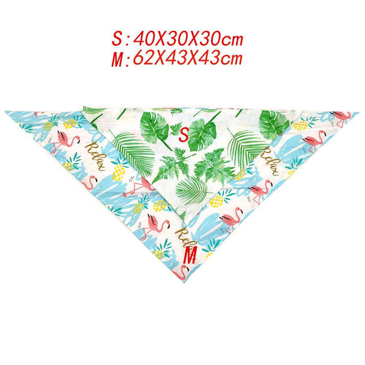 KFX-4333757 Pet Dog Saliva Towel with Floral Design - Cotton Material, Casual Style, Multiple Colors Available