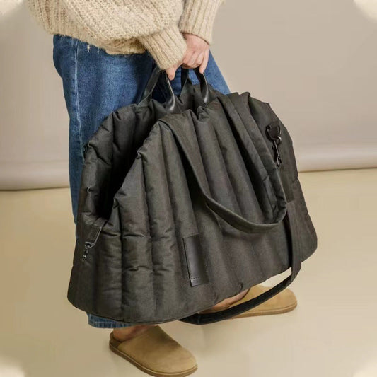 KFX-4338365 Handheld Pet Car Sofa Bag for Cats and Dogs, Soft Cotton-Filled Travel Carrier, Solid Color 46*25*35CM