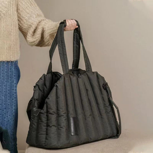 KFX-4338365 Handheld Pet Car Sofa Bag for Cats and Dogs, Soft Cotton-Filled Travel Carrier, Solid Color 46*25*35CM