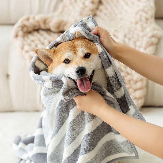 KFX-4353981 Cozy Polyester Brocade Coral Fleece Bath Towel for Dogs and Cats