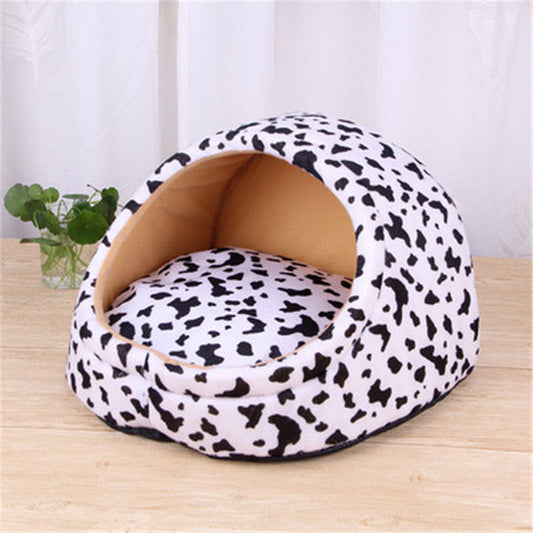 KFX-4357437 Cozy Artificial Plush Small Pet Nest with Non-Slip Bottom for Winter Comfort