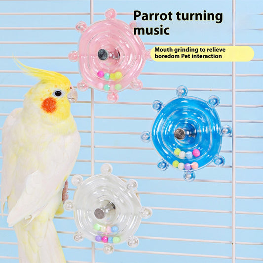 KFX-4361789 Colorful Turntable Parrot Wheel Toy for Small and Medium Birds – 6cm Diameter