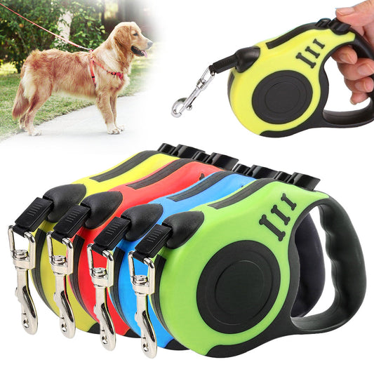 KFX-4368701 Retractable 5m Traction Rope for Dogs and Cats - Convenient One-Finger Control Leash