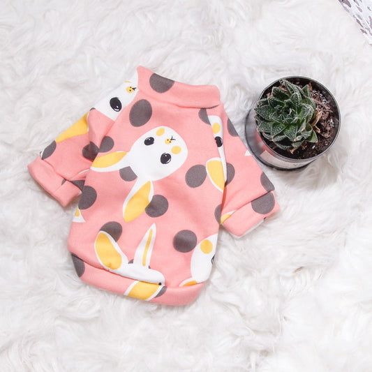 KFX-4378813 Cute Medium Sleeve Cotton Dog Shirt - Size L