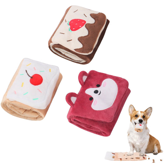 KFX-4381245 Interactive Pet Foraging Snuffle Mat - Plush Slow Feeder with Sound and Molar Puzzle Features