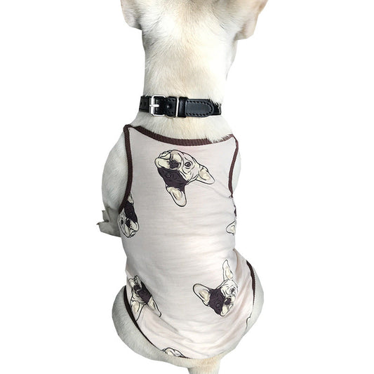 KFX-4382781 Cartoon Cat Costume Vest for Small Dogs & Cats - Bamboo Cotton, White/Rice, Sizes S-4XL