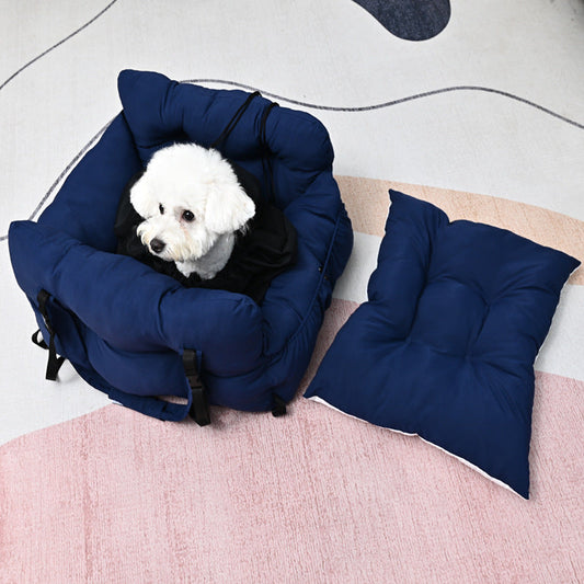 KFX-4384445 Portable Car Kennel for Dogs - Four Seasons Universal Pet Go Out with Net Pockets in Multiple Colors