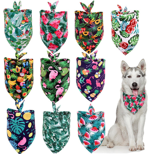 KFX-4399293 Tropical Wind Floral Pet Drool Towel for Small to Large Dogs - Polyester Fabric