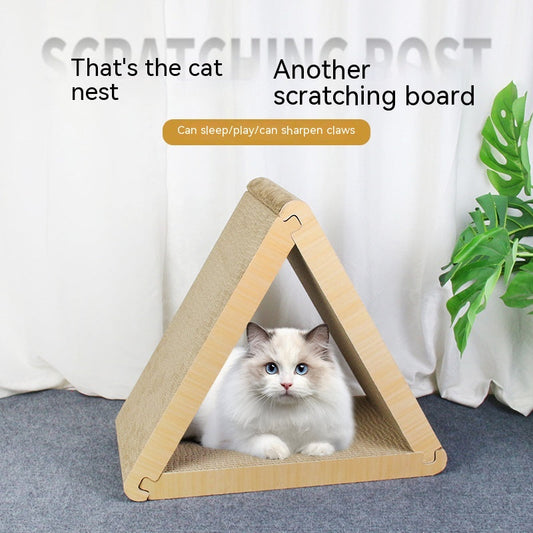 KFX-4419133 Geometric Triangle Cat Scratch Board - Corrugated Paper, 45x23x40cm