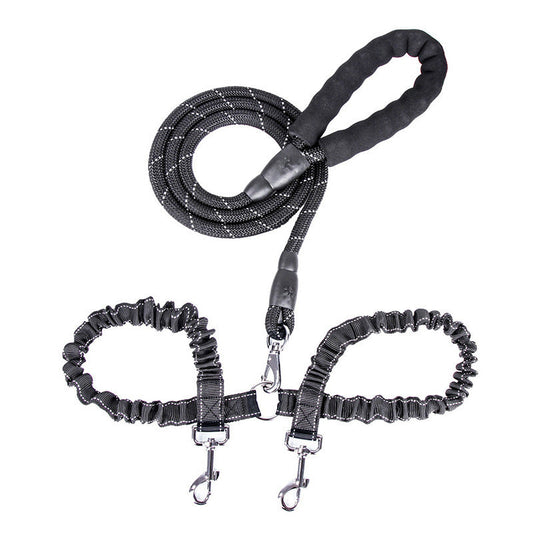 KFX-4439997 Dual Head Nylon Leash for Dogs - Medium & Small Sizes Available