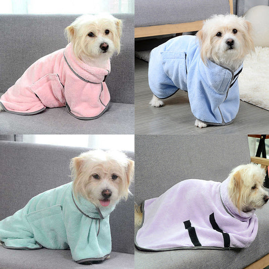 KFX-4445629 Microfiber Quick-Drying Dog Bathrobe Towel for Pets - Soft and Absorbent, Available in Multiple Sizes and Colors