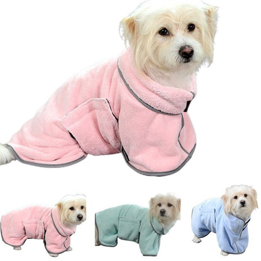 KFX-4445629 Microfiber Quick-Drying Dog Bathrobe Towel for Pets - Soft and Absorbent, Available in Multiple Sizes and Colors