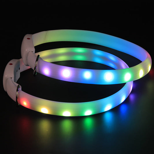KFX-4447933 Luminous LED Light-Up Dog Collar for Enhanced Safety and Visibility