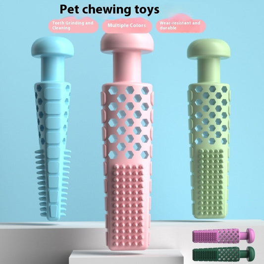 KFX-4460093 Toothpaste-type TPR Stick Pet Toy for Molar Relief in Gentle Blue, Cherry Blossom Powder, Avocado Green, and Purple