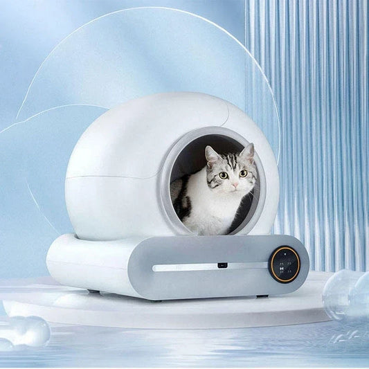 KFX-446483 Smart Cat Litter Box with APP Control and One-Touch Cleaning, Large Capacity, Anti-Odor and Easy-Clean Design