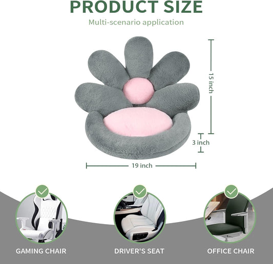 KFX-4476221 Floral-Shaped Nesting Cushion for Comfort and Relaxation - 19 Inch Plush Floor Pillow for Gaming and Office Use