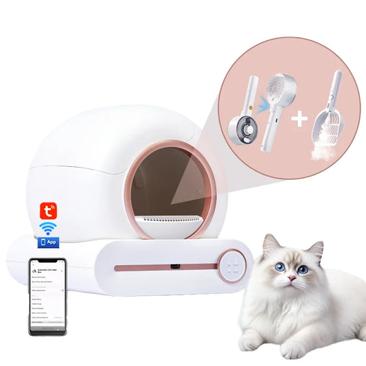 KFX-448787 Smart Self-Cleaning Cat Litter Box with Large Capacity and Odor Control - 11L Plastic Design