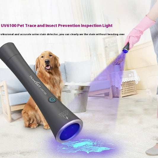 KFX-4489917 UV Flashlight for Detecting Pet Urine Stains and Insects, USB Rechargeable Aluminumn Alloy