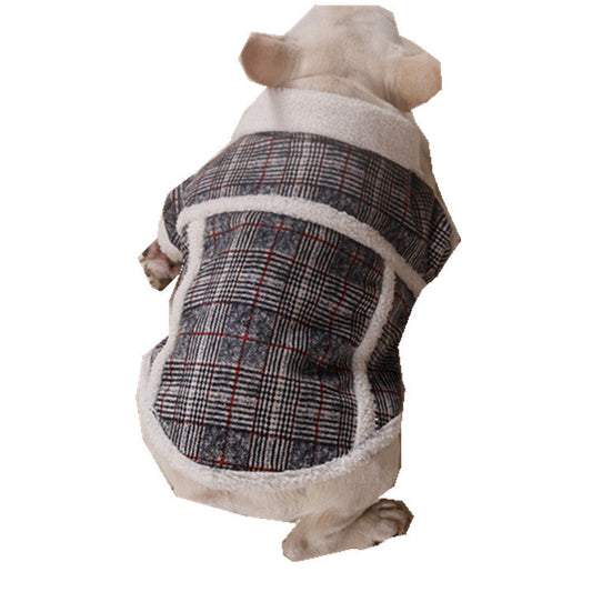 KFX-4490813 Plush Velvet Zipper Coat for Pets - Casual Jacket in Multiple Sizes