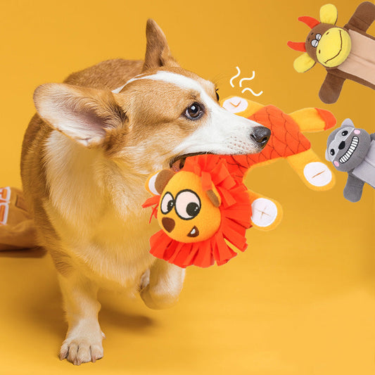 KFX-4499645 Interactive Plush Dog Toy with Hidden Snacks and Sound Features