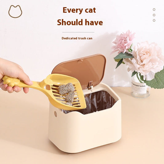 KFX-4501437 Fully Enclosed Cat Litter Shovel and Waste Disposal System with Garbage Bags