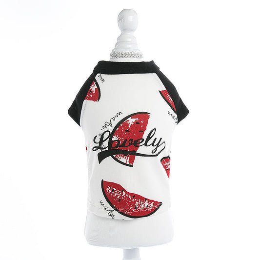 KFX-4523581 Watermelon Print Cotton Dog T-shirt for Pets