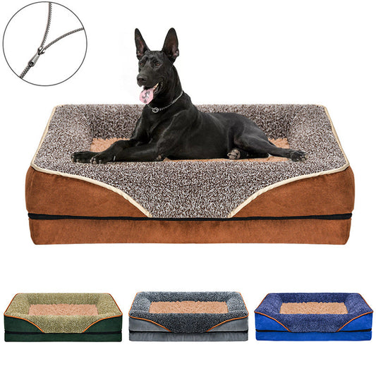 KFX-4527037 Square Pet Sofa Bed for Dogs and Cats - Soft Cloth Pet Nest in Multiple Colors and Sizes