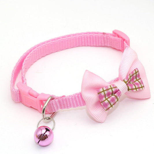 KFX-4534717 Plaid Bow Collar for Cats – Casual Style, Universal Fit, Durable Polypropylene Material