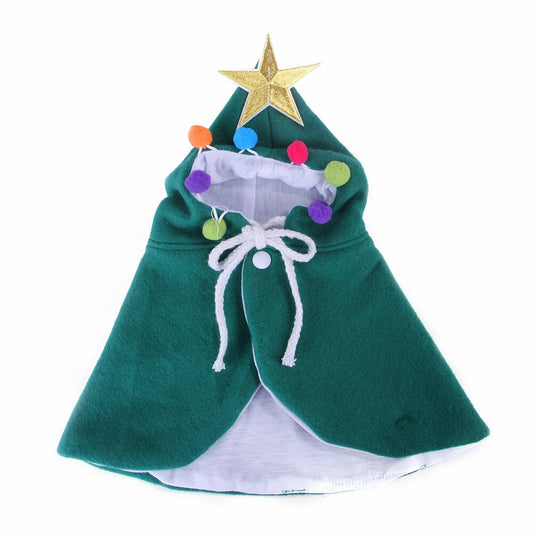KFX-4536893 Cozy Velvet Halloween Cat Cloak in Red and Green - Sizes S, M, L