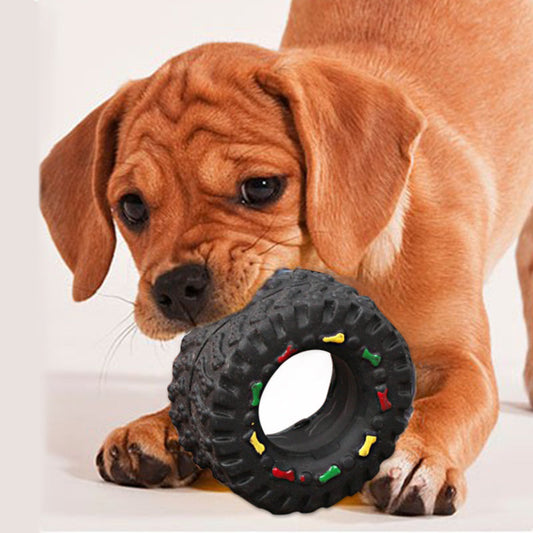 KFX-4545085 Small Audible Tire Toy for Dogs – Glue Material, 8 x 4 cm, Perfect for Pets