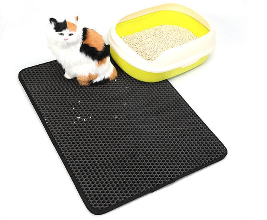 KFX-4546109 EVA Double Cat Litter Mat - Dirtproof, Easy to Clean, Cozy Environment for Cats