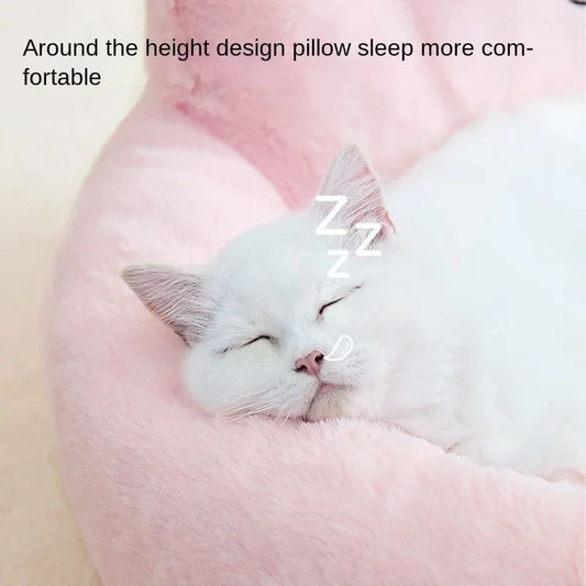KFX-4548285 Cozy All-Season Cat Nest Cushion Bed for Comfortable Pet Relaxation