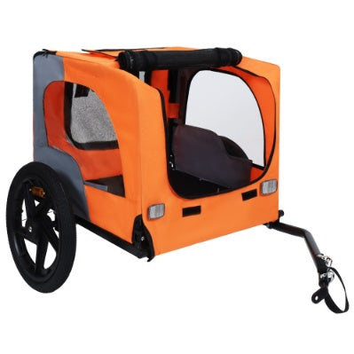 KFX-4551613 Collapsible Pet Bike Trailer with 16-Inch All-Terrain Wheels and Universal Hitch for Bicycles - Convenient Dog Cargo Carrier