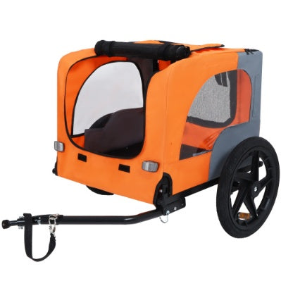 KFX-4551613 Collapsible Pet Bike Trailer with 16-Inch All-Terrain Wheels and Universal Hitch for Bicycles - Convenient Dog Cargo Carrier