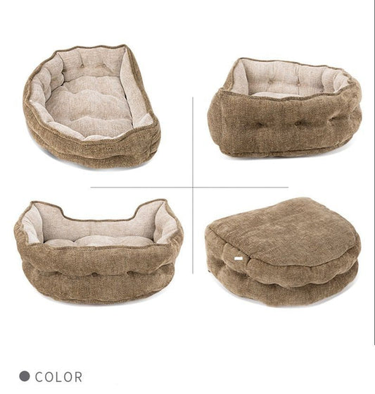 KFX-4565565 Four Seasons Bite Resistant Breathable Pet Nest for Cats and Dogs - Eco-Friendly Silk Wool, Available in Multiple Sizes and Colors