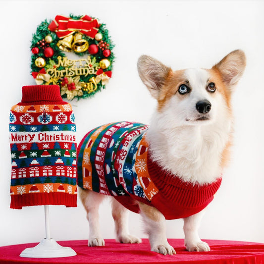 KFX-4569277 Cozy Wool Turtleneck Sweater for Dogs - Casual Holiday Style in Various Sizes