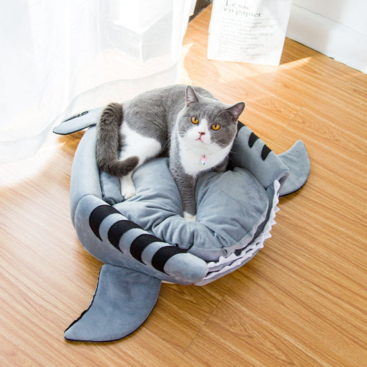 KFX-4581053 Cozy Cat and Dog House in Grey and Pink - Plush, Nap Cloth, Oxford Fabric - 36x36x32cm