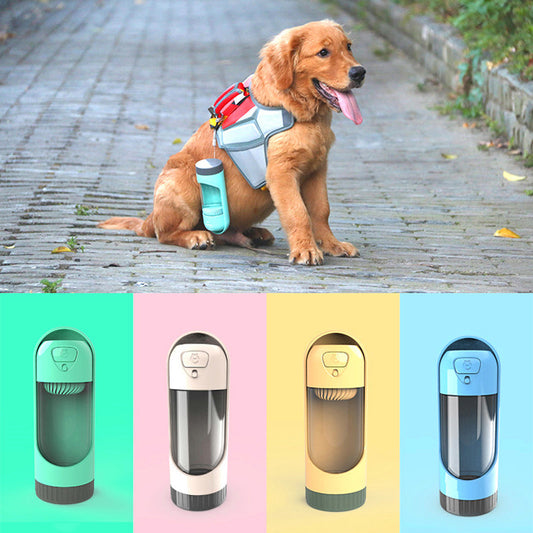 KFX-4588605 Portable Dog Water Bottle with Drawer-Style Trough, BPA-Free Material, 300ml Capacity, Ideal for Outdoor Use
